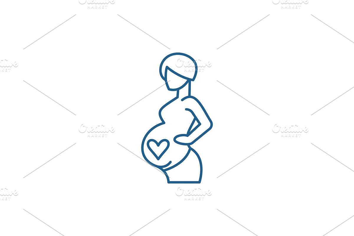 Pregnancy line icon concept in Illustrations - product preview 8