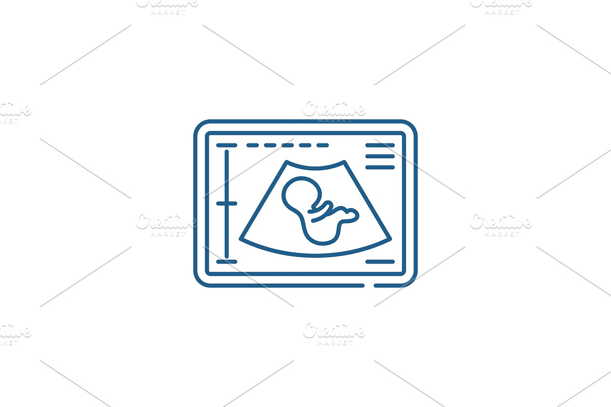 Pregnancy ultrasound line icon in Objects - product preview 8