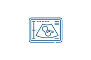 Pregnancy ultrasound line icon