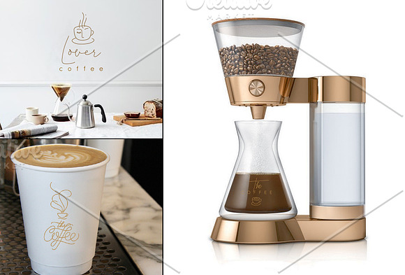 Coffee Logo Elements Flat in Illustrations - product preview 2