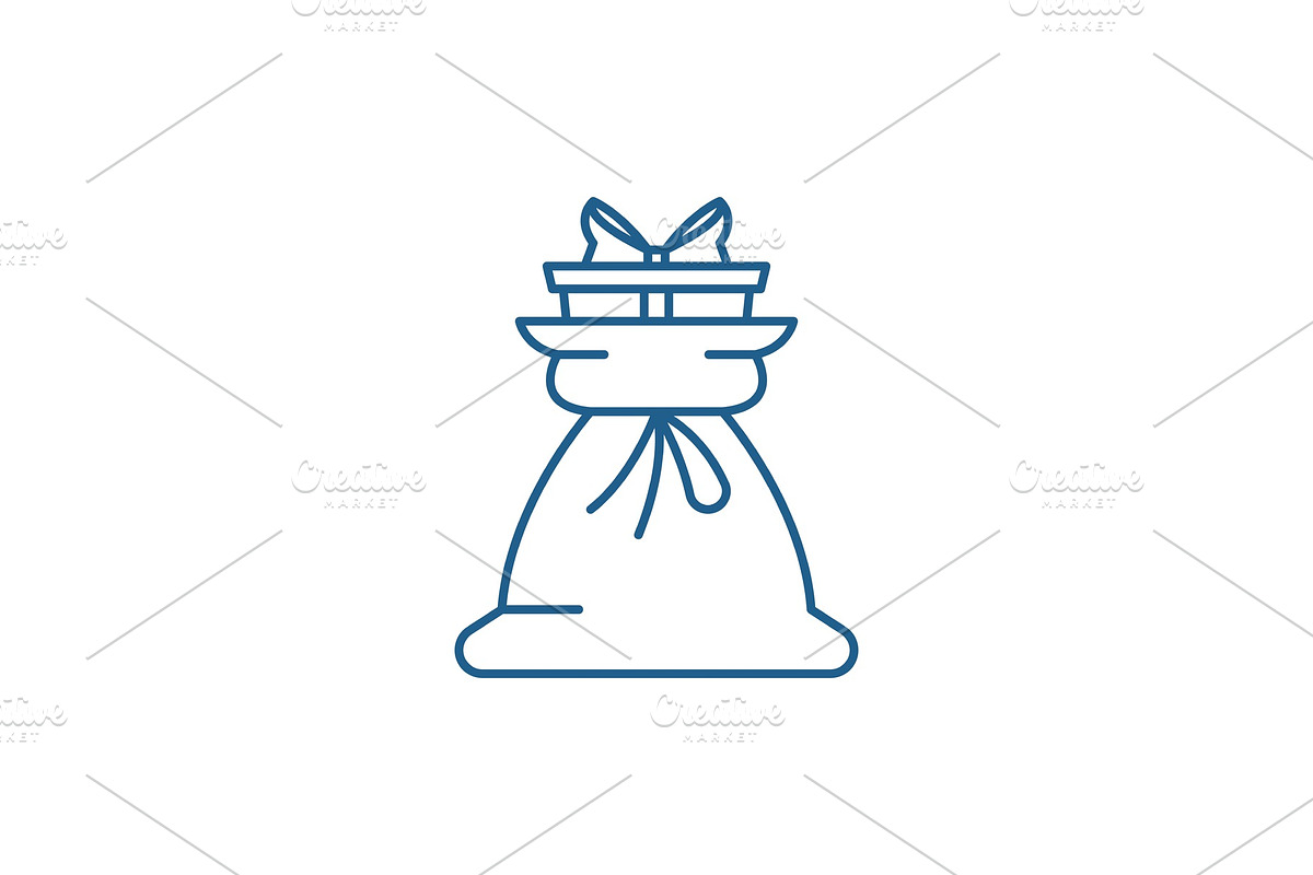 Present bag line icon concept in Objects - product preview 8
