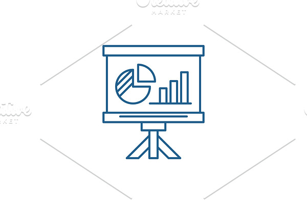 Presentation board line icon concept