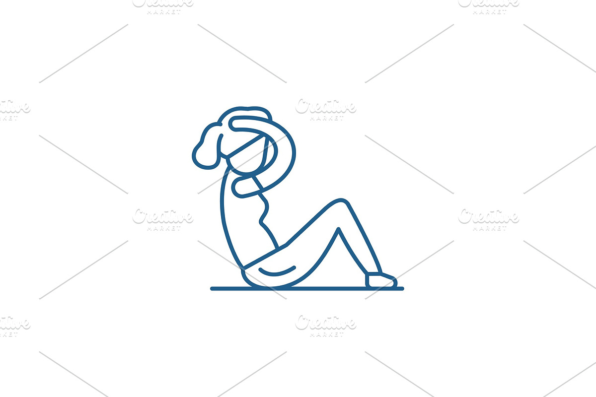 Press workout line icon concept in Illustrations - product preview 8