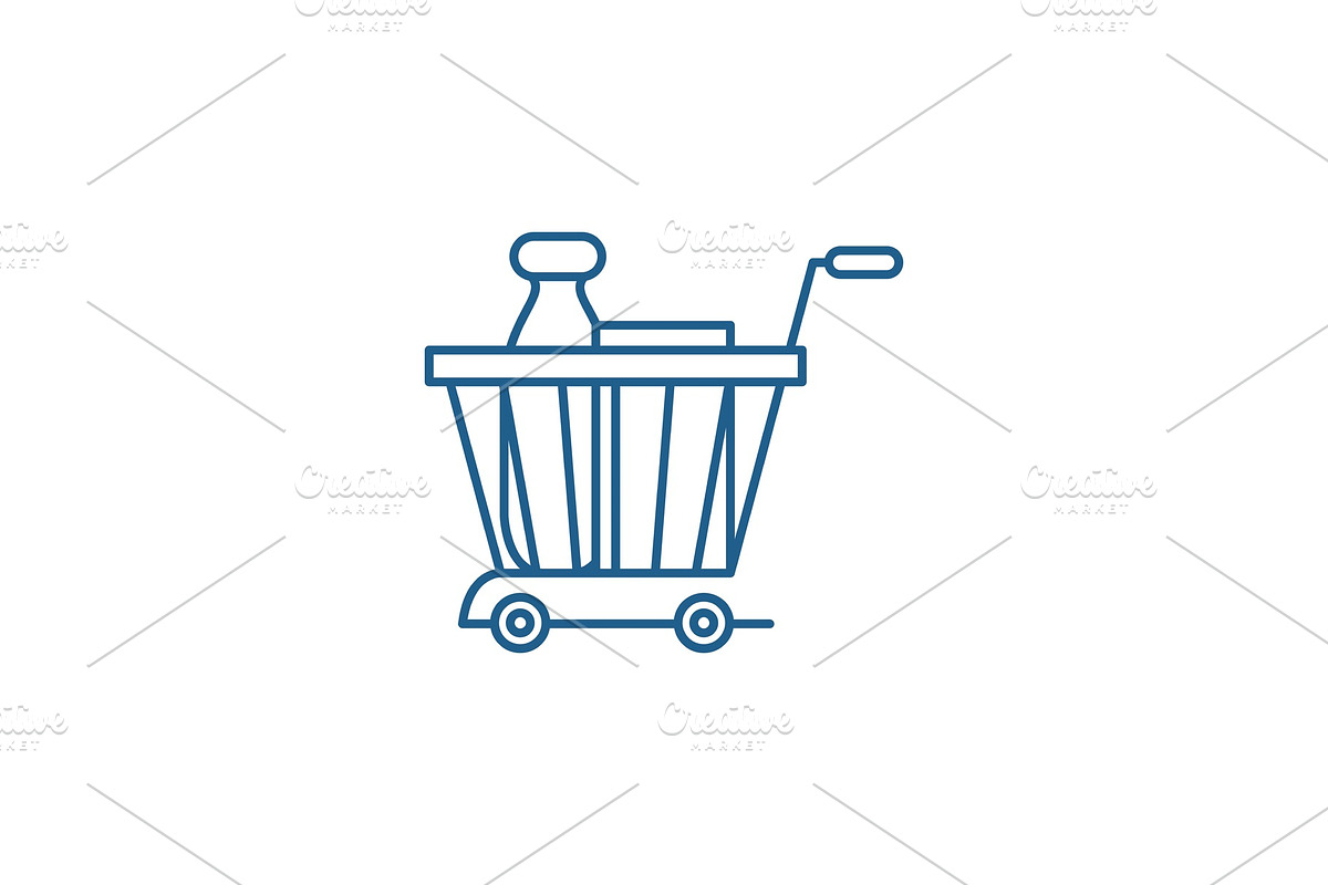 Product basket line icon concept in Illustrations - product preview 8