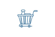 Product basket line icon concept