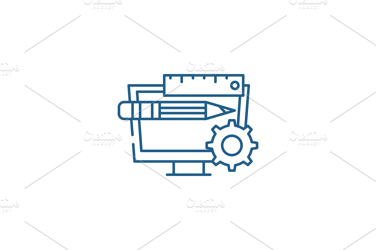 Product management line icon concept in Illustrations - product preview 8