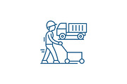 Production cycle line icon concept
