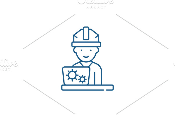 Production engineer line icon