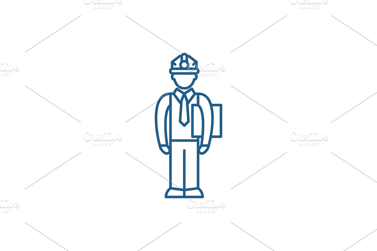 Production manager line icon concept in Illustrations - product preview 8