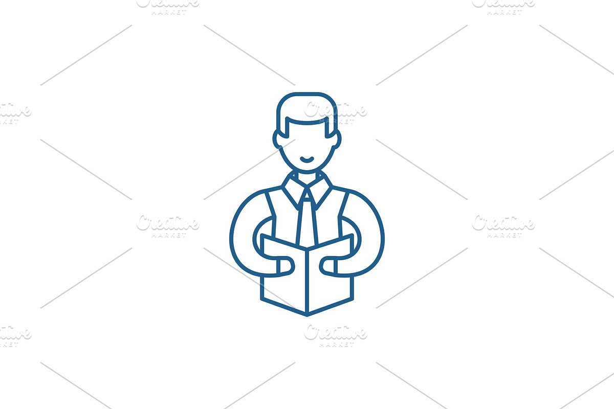 Professor line icon concept in Illustrations - product preview 8
