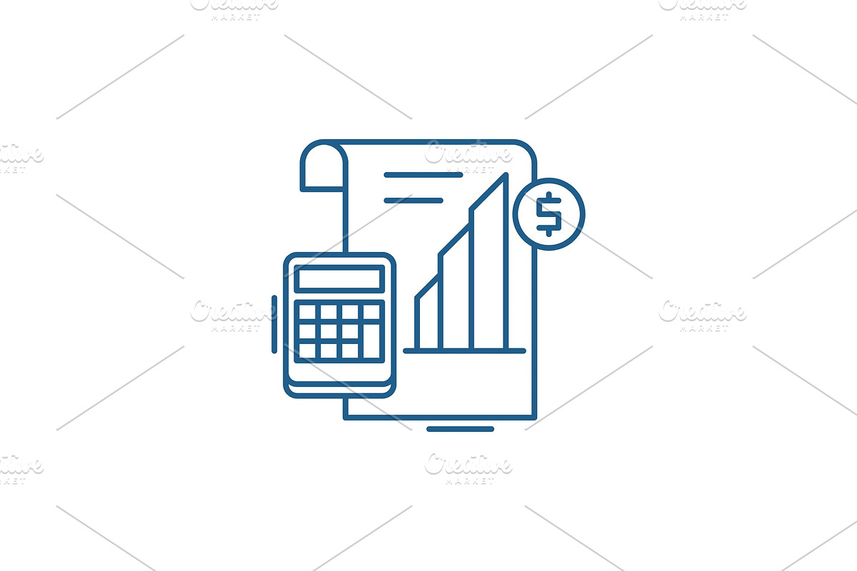 Profit report line icon concept in Illustrations - product preview 8