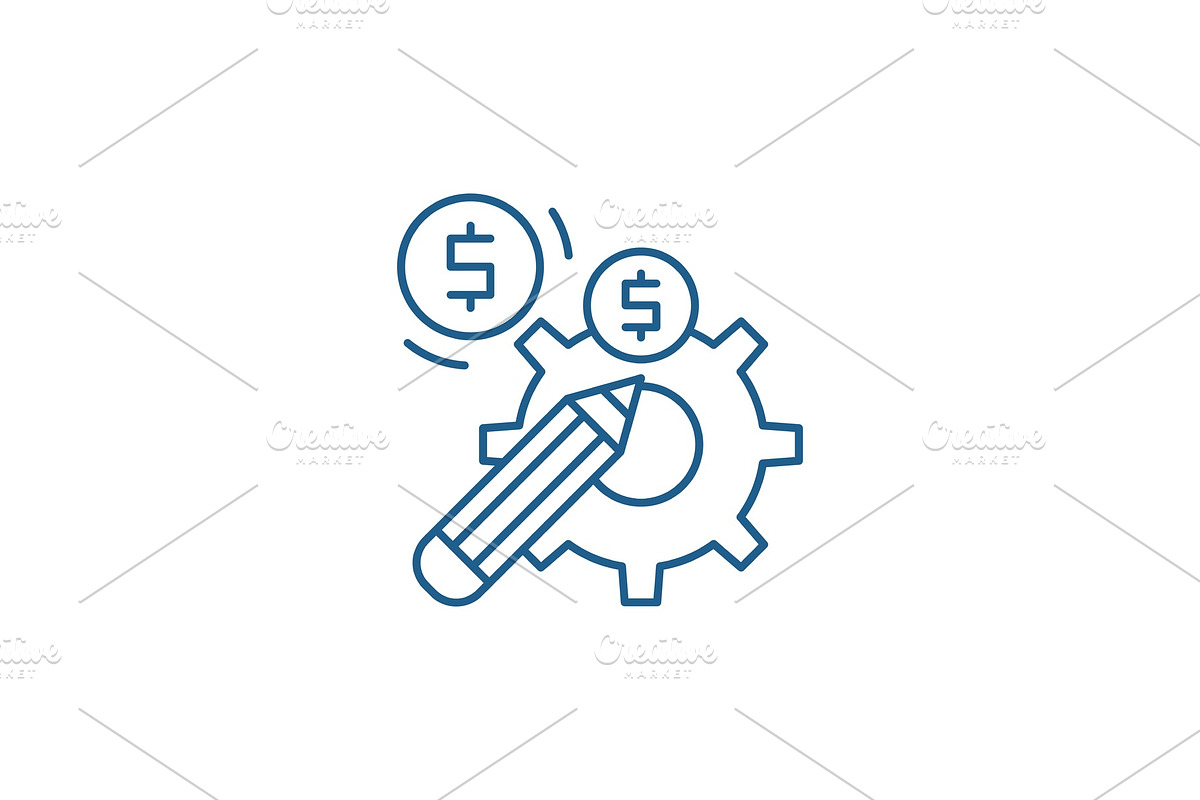 Profitable solution line icon in Illustrations - product preview 8