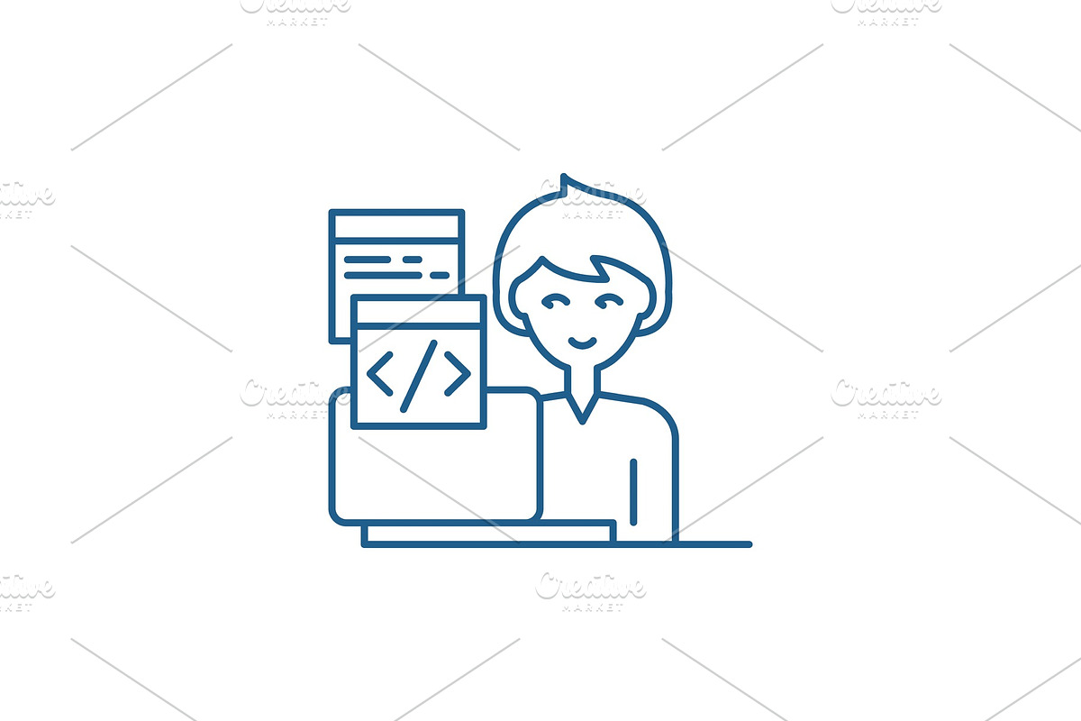 Programming line icon concept in Illustrations - product preview 8