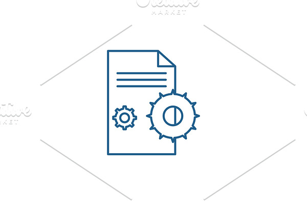 Project agreement line icon concept