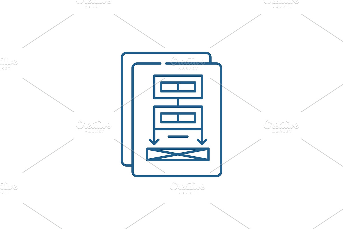 Project documentation line icon in Illustrations - product preview 8