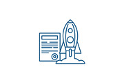 Project launch line icon concept