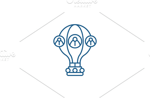Project team line icon concept