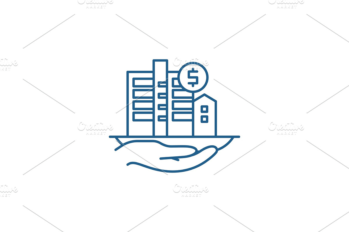 Property valuation line icon concept in Illustrations - product preview 8