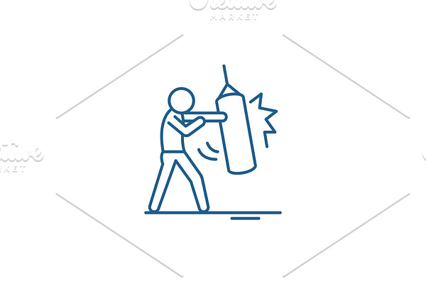 Punchbag line icon concept. Punchbag
