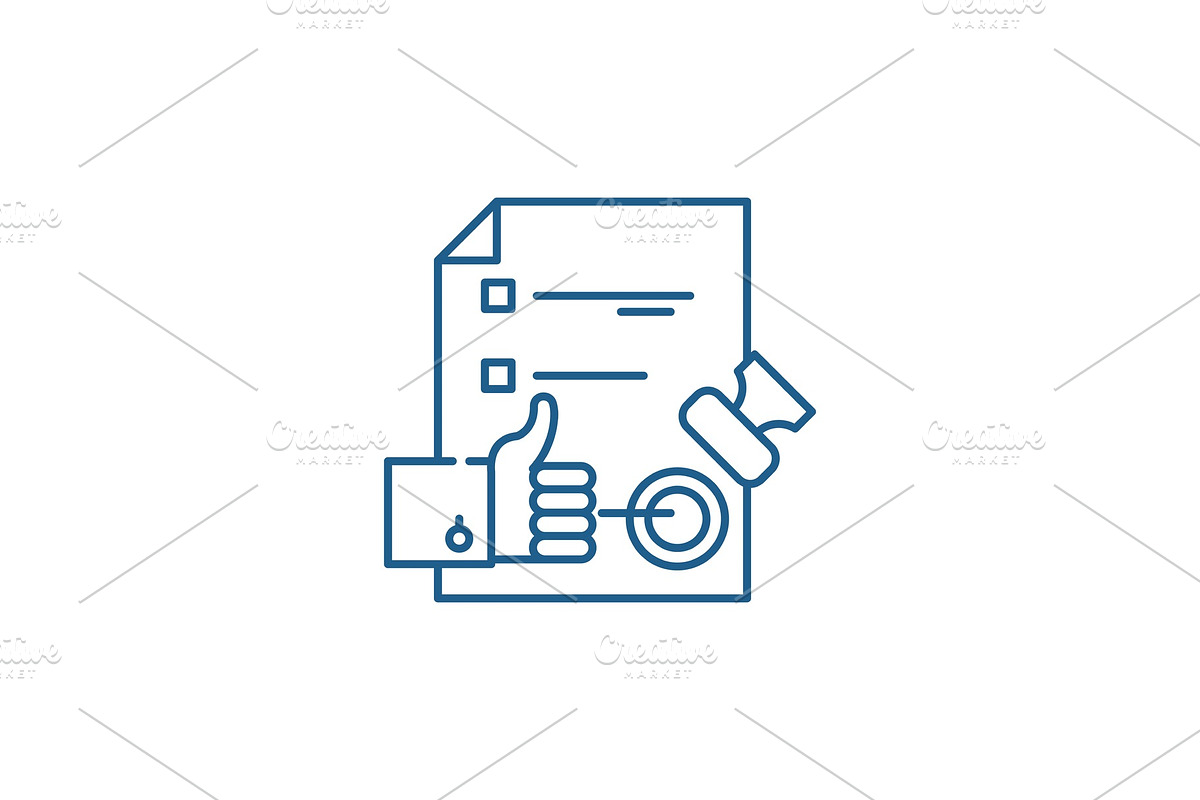Quality control system line icon in Illustrations - product preview 8