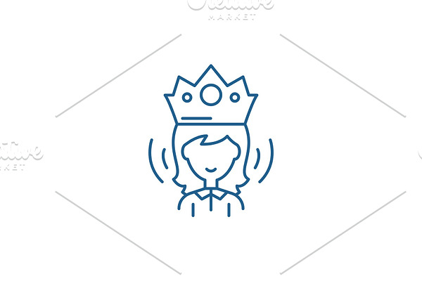 Queen line icon concept. Queen flat