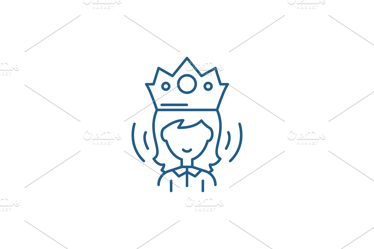 Queen line icon concept. Queen flat in Textures - product preview 8