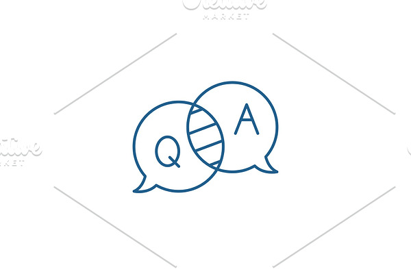 Questions and answers line icon