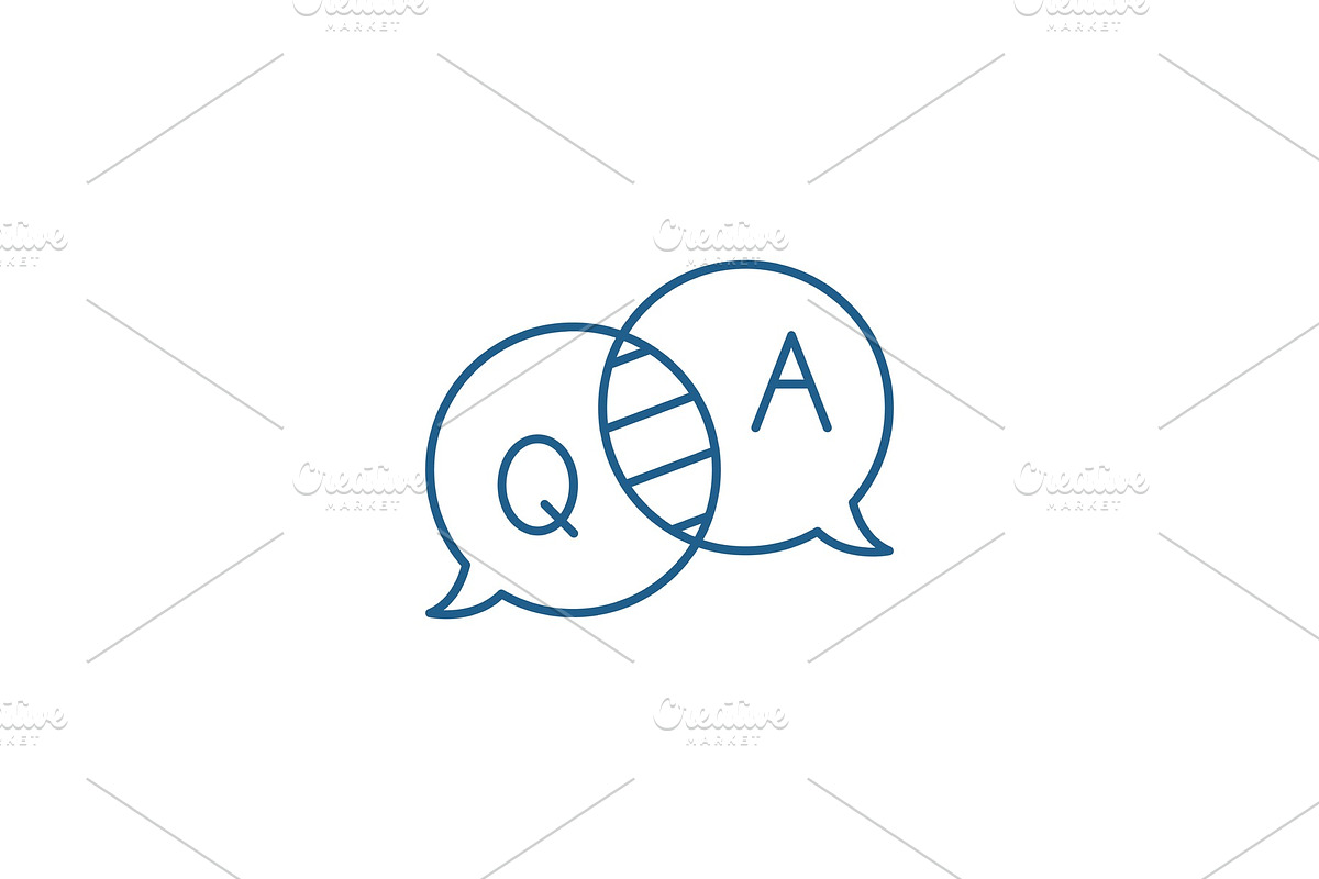 Questions and answers line icon in Illustrations - product preview 8