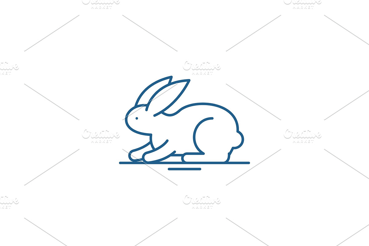 Rabbit line icon concept. Rabbit in Illustrations - product preview 8