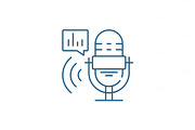 Radio show line icon concept. Radio
