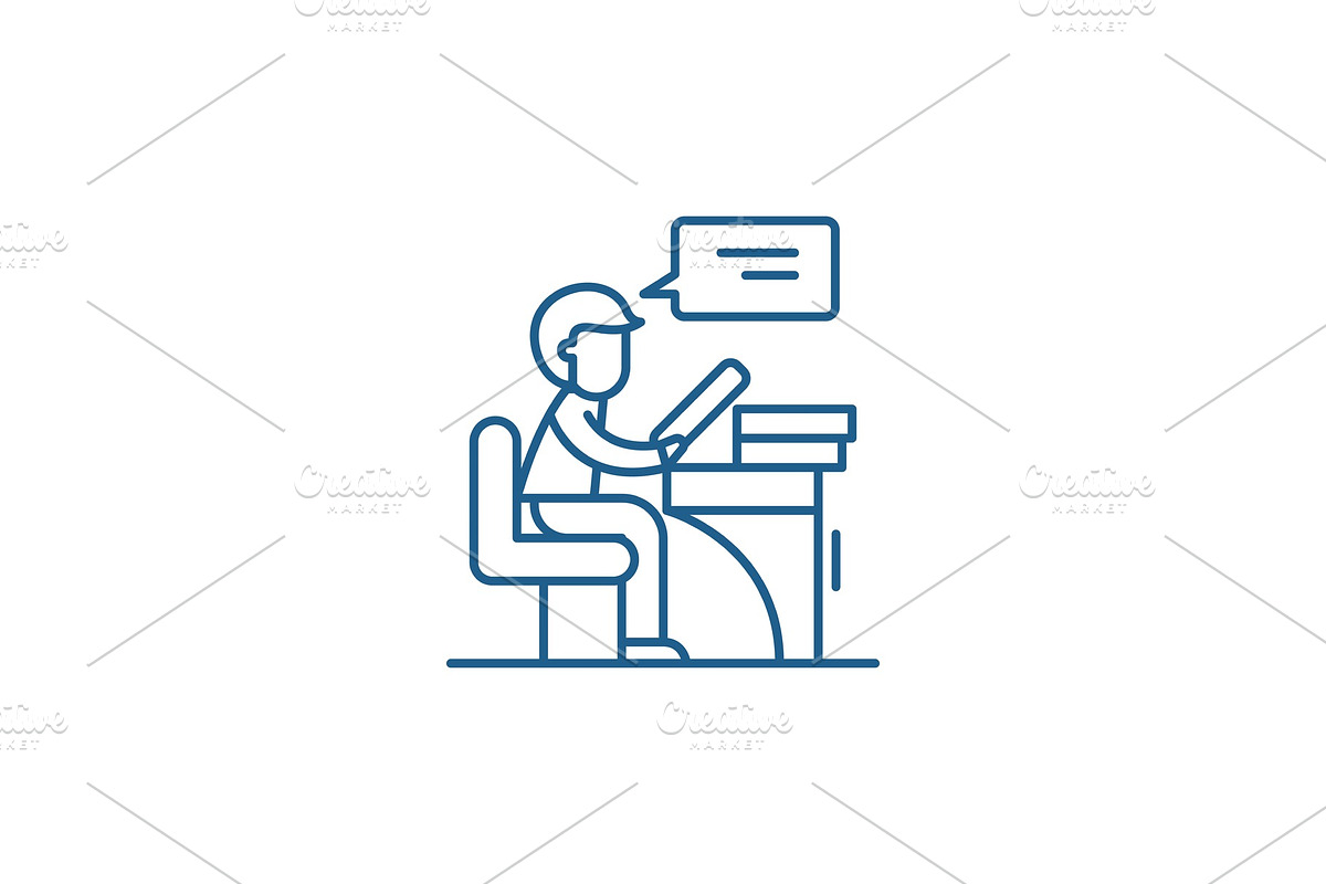 Reader line icon concept. Reader in Illustrations - product preview 8