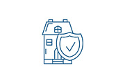 Real estate insurance line icon