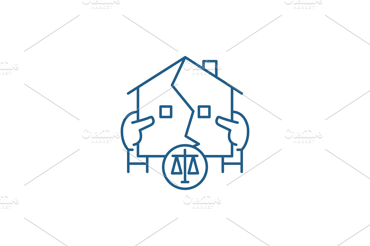 Real estate law line icon concept in Illustrations - product preview 8