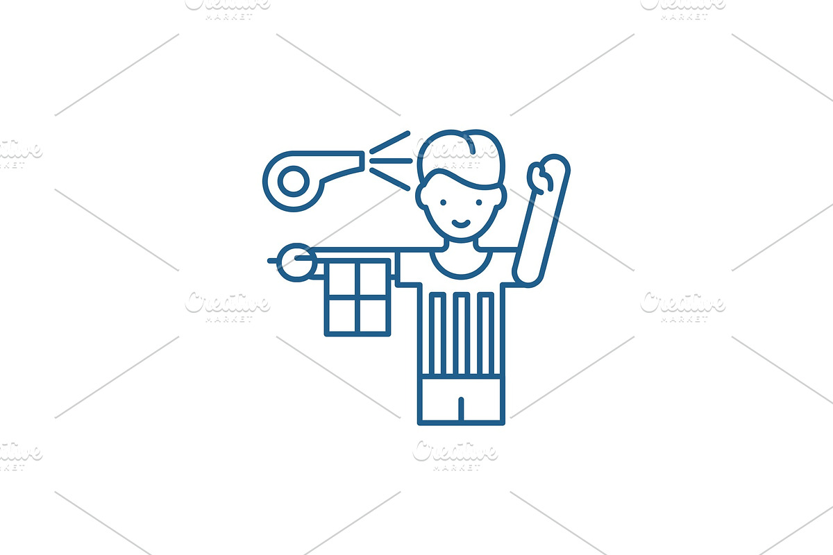Referee line icon concept. Referee in Illustrations - product preview 8