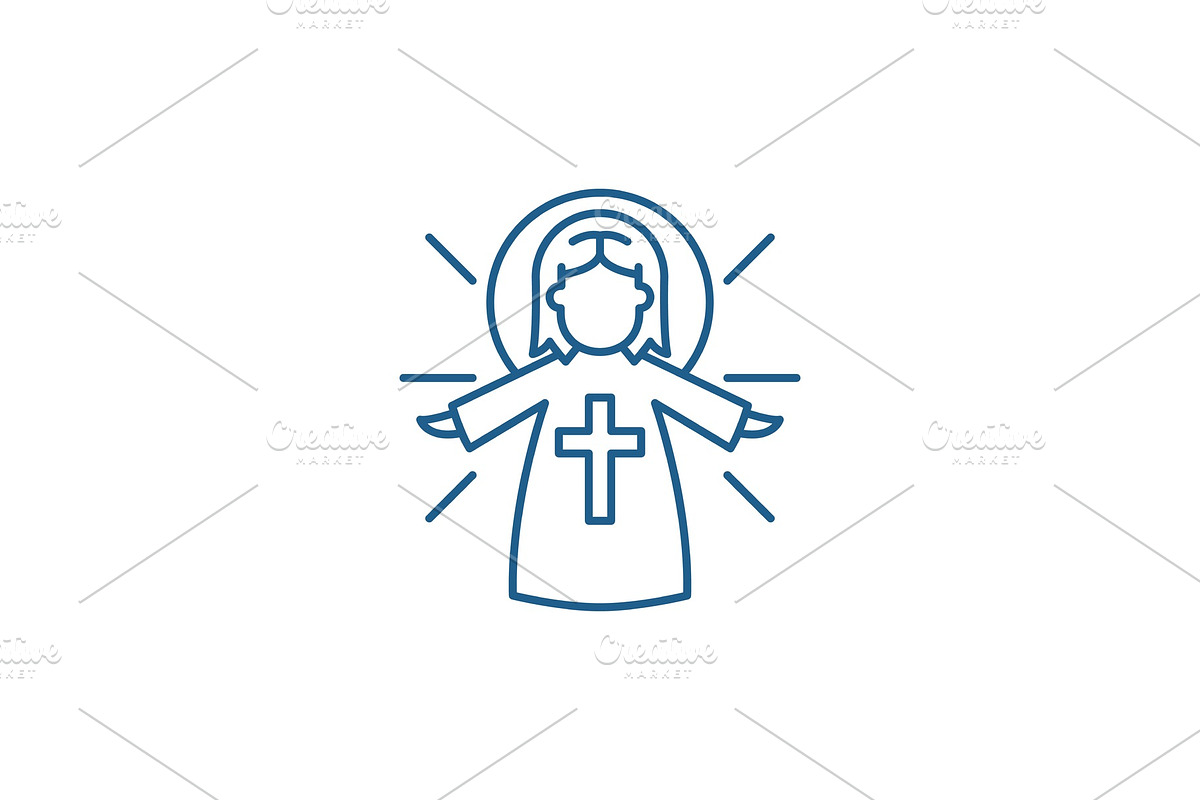 Religious angel line icon concept in Illustrations - product preview 8