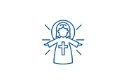 Religious angel line icon concept
