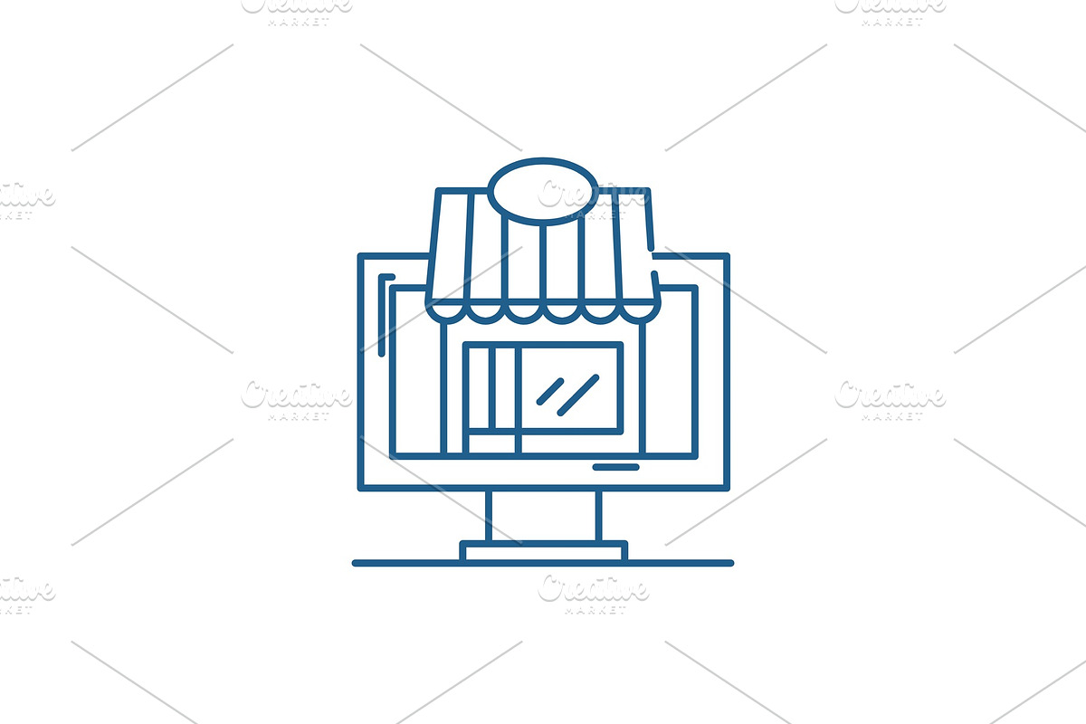 Remote trading line icon concept in Illustrations - product preview 8