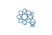 Research technology line icon