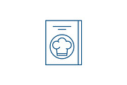 Restaurant bill line icon concept
