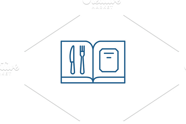 Restaurant menu line icon concept