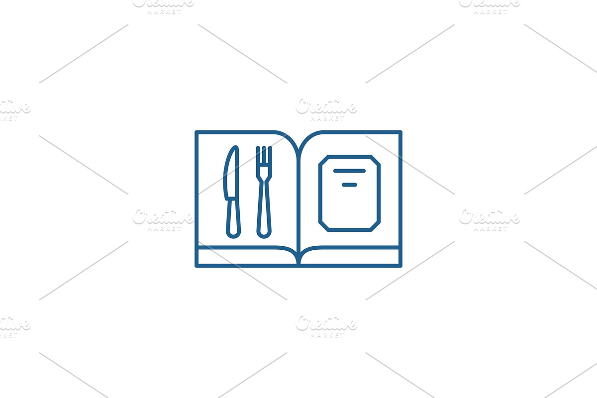 Restaurant menu line icon concept in Illustrations - product preview 8