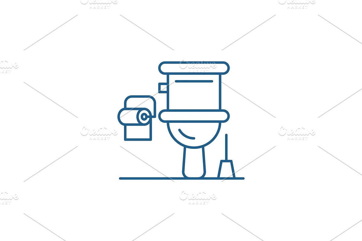 Restroom line icon concept. Restroom in Illustrations - product preview 8