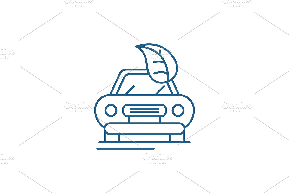 Retro car line icon concept. Retro in Illustrations - product preview 8