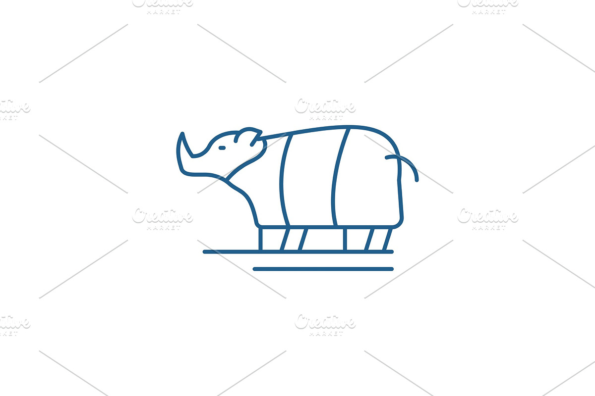 Rhinoceros line icon concept in Illustrations - product preview 8