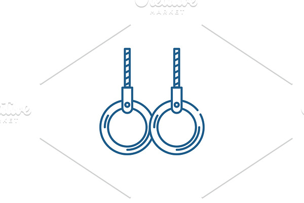 Rings for gymnastics line icon