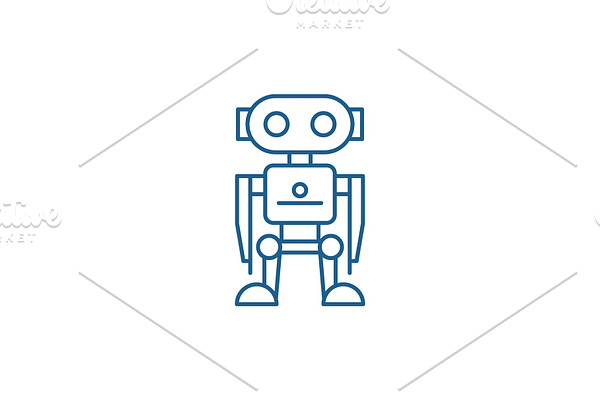 Robot line icon concept. Robot flat