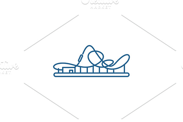 Roller coaster line icon concept
