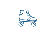 Roller skates line icon concept
