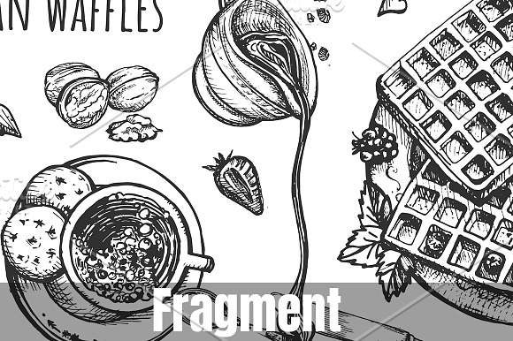 Belgian waffles in Illustrations - product preview 1