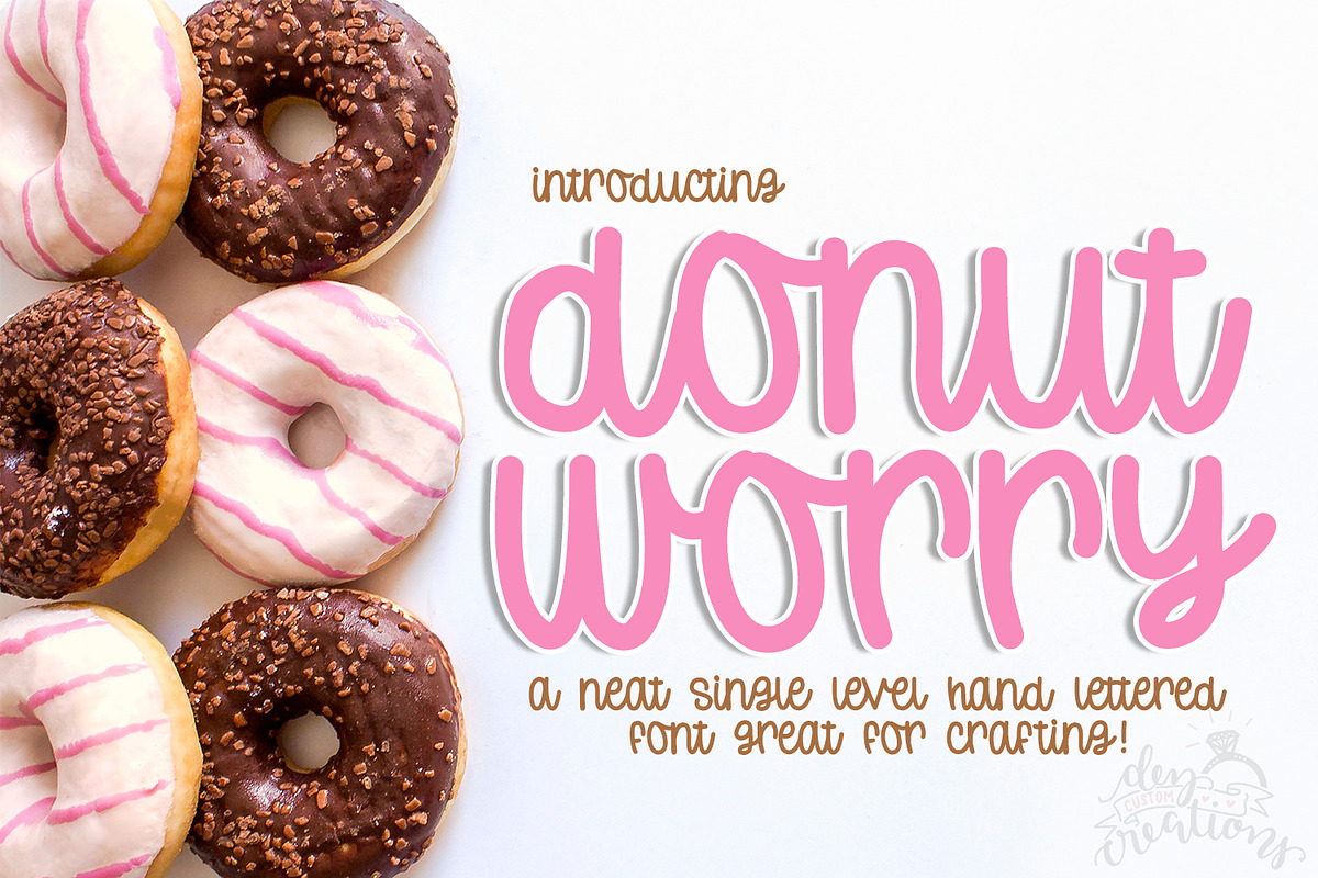 Donut Worry - A Hand-lettered Font in Custom Fonts - product preview 8